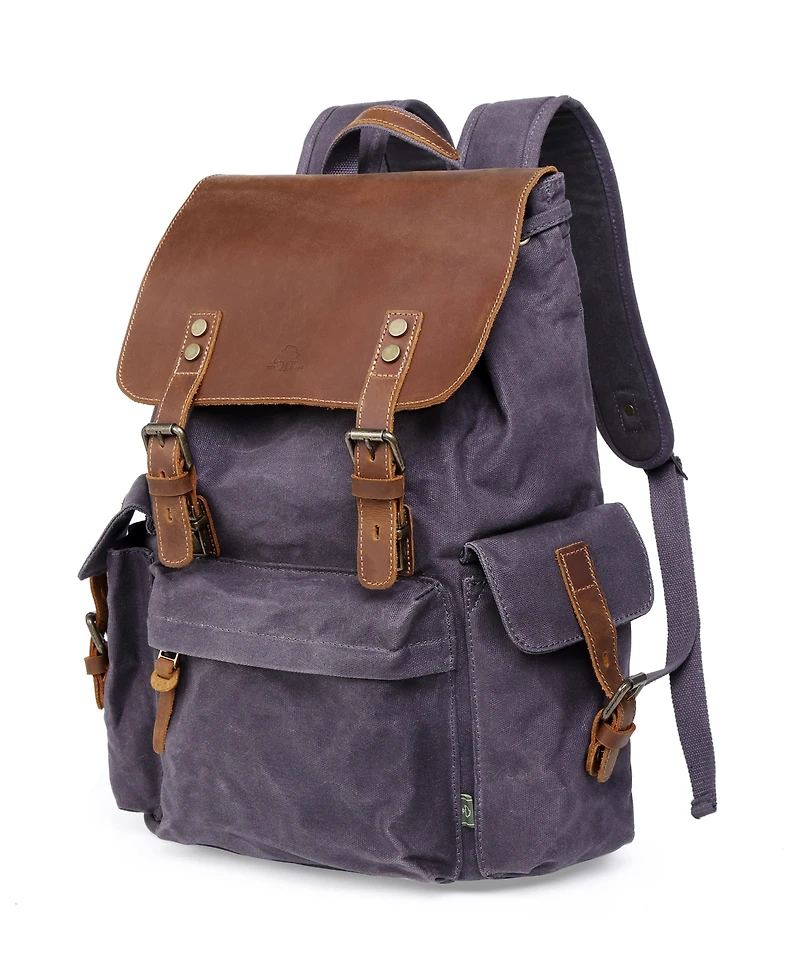 Tsd Brand Stone Creek Waxed Canvas Backpack Handbag