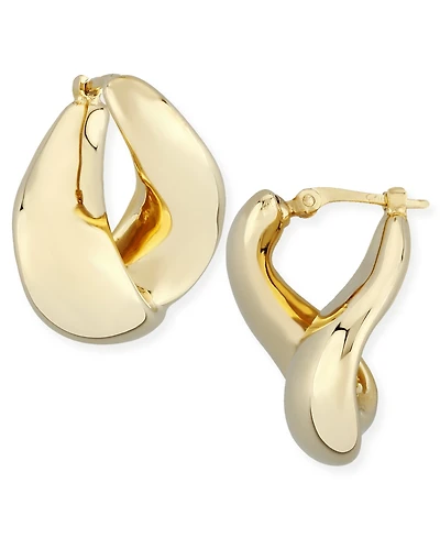 Bypass Hoop Earrings Set in 14k Gold