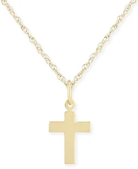 Flat Cross Necklace Set 14k Gold