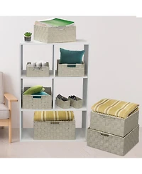 Sorbus Piece Stackable Woven Basket Organizer Set with Built-In Carry Handles