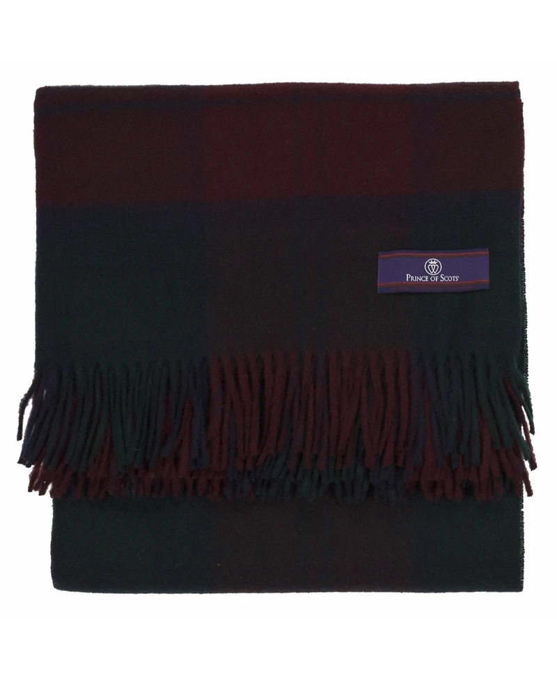 Prince of Scots Highland Tartan Tweed Merino Wool Throw, 55" x 72"