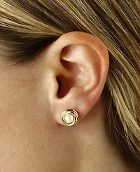 Macy's Cultured Freshwater Pearl (5mm) Love Knot Stud Earrings 14k Gold