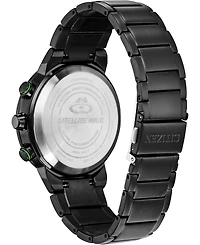 Citizen Eco-Drive Men's Satellite Wave Gps Black-Tone Stainless Steel Bracelet Watch 44mm