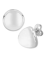 Dapped Disc Stud Earrings Set 14k White or Rose Gold (10mm)