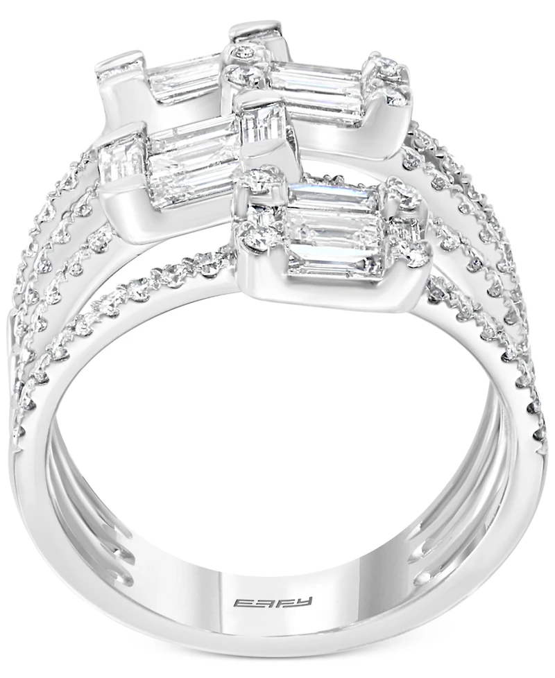 Effy Hematian Diamond Multi-Row Baguette Statement Ring (1-5/8 ct. t.w.) in 18k White Gold