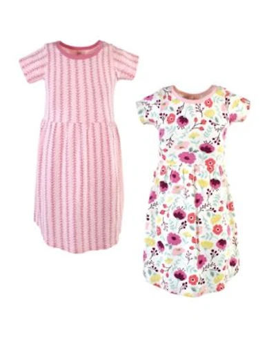 Touched By Nature Little Girls Natural Cotton Dresses Featuring Both Short Long Sleeves