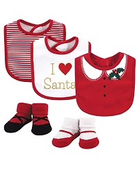 Little Treasure Girls Cotton Bib & Sock Accessory Duo