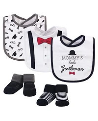 Little Treasure Baby Girl Cotton Bib and Sock Set 5pk