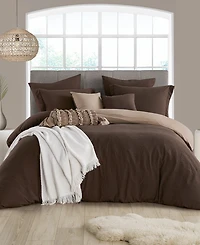 Cathay Home Inc. Ultra Soft Reversible Crinkle Duvet Cover Set, King/California King