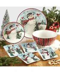 Certified International Watercolor Snowman Dinnerware Collection
