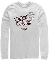 Marvel Men's Guardians of the Galaxy Star-Lords Kanji Text, Long Sleeve T-shirt