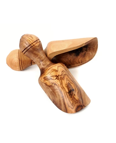 BeldiNest Olive Wood Bath Salt Scoops, Set of 2"