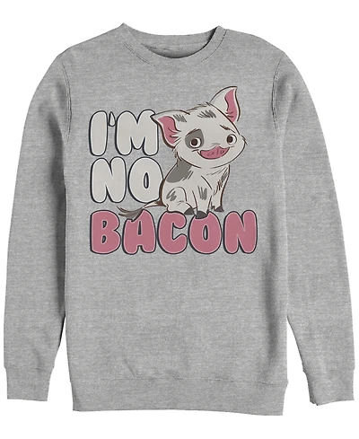 Disney Men's Moana Pua Cute I'm No Bacon, Crewneck Fleece