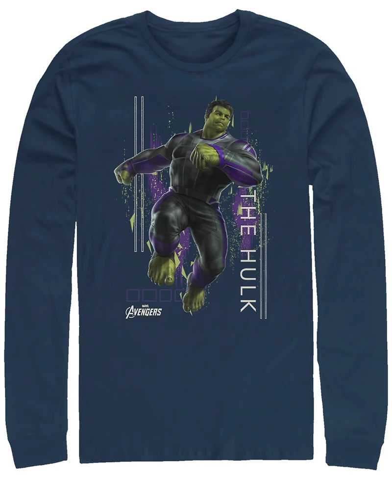 Marvel Men's Avengers Endgame Hulk Action Pose, Long Sleeve T-shirt