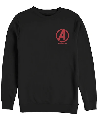 Marvel Men's Avengers Endgame Left Chest Logo, Crewneck Fleece