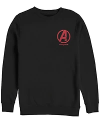Marvel Men's Avengers Endgame Left Chest Logo, Crewneck Fleece