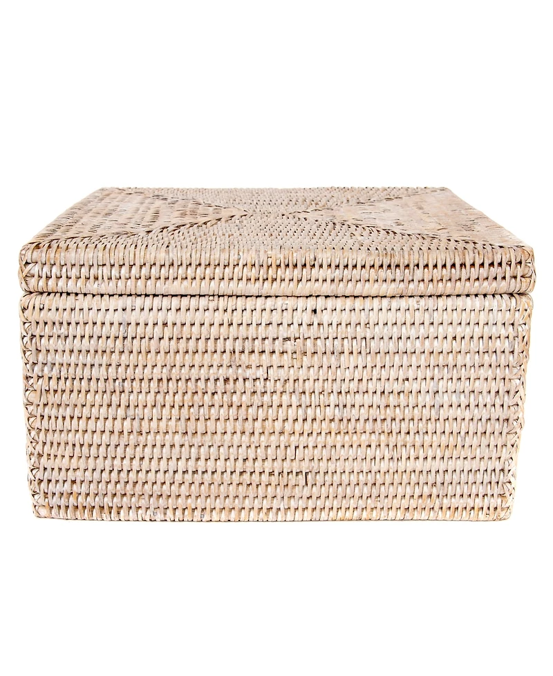 Artifacts Trading Company Artifacts Rattan Storage Box with Lid - Flat File Organizer