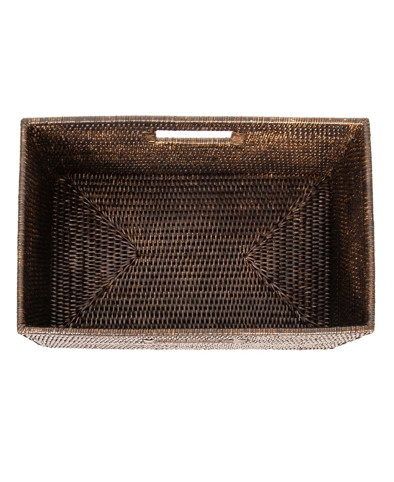 Artifacts Rattan Rectangular Shelf basket with Side handles