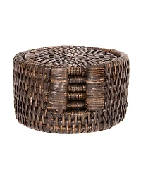 Artifacts Rattan Round Coasters - 7 Piece Set