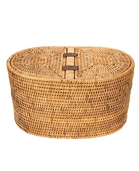 Artifacts Rattan Oval Double Tissue Roll Box