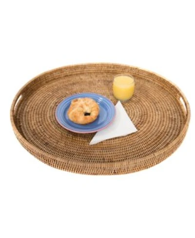 Artifacts Trading Company Rattan Oval Tray With Cutout Handles Collection