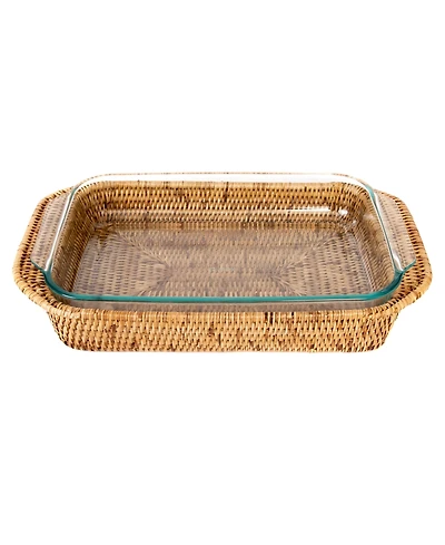 Artifacts Rattan Rectangular Baker Basket with Pyrex