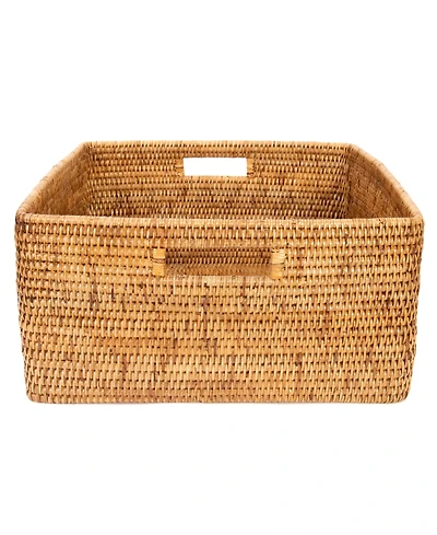 Artifacts Rattan Square Storage Basket with Rounded Corners