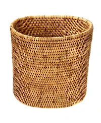 Artifacts Trading Company Rattan Oval Waste Basket with Metal Liner
