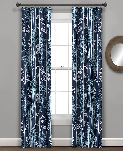 Linear Tree Insulated Rod Pocket Blackout Window Curtain Panels