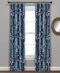 Linear Tree Insulated Rod Pocket Blackout Window Curtain Panels