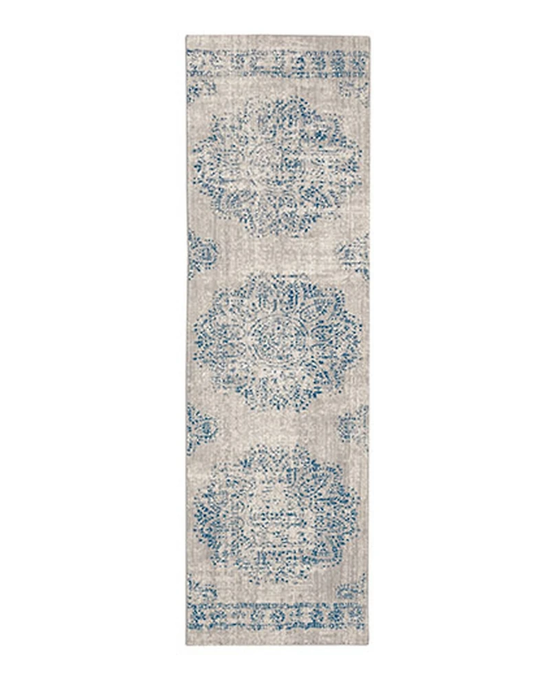 Closeout! Scott Living Expressions Dharma Medallion Indigo 2'4" x 7'10" Runner Rug