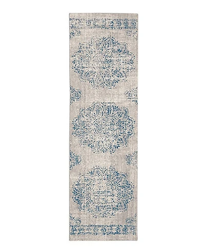 Closeout! Scott Living Expressions Dharma Medallion Indigo 2'4" x 7'10" Runner Rug