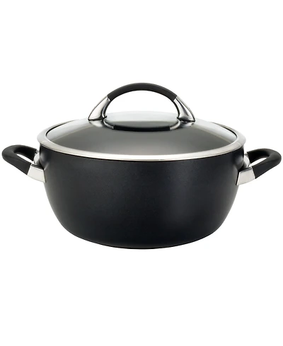 Circulon Symmetry Hard-Anodized Nonstick Induction Casserole Pan with Lid, 5.5-Quart, Black