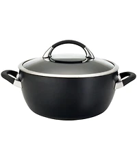 Circulon Symmetry Hard-Anodized Nonstick Induction Casserole Pan with Lid, 5.5-Quart, Black