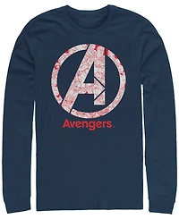Marvel Men's Avengers Endgame Line Art Logo, Long Sleeve T-shirt