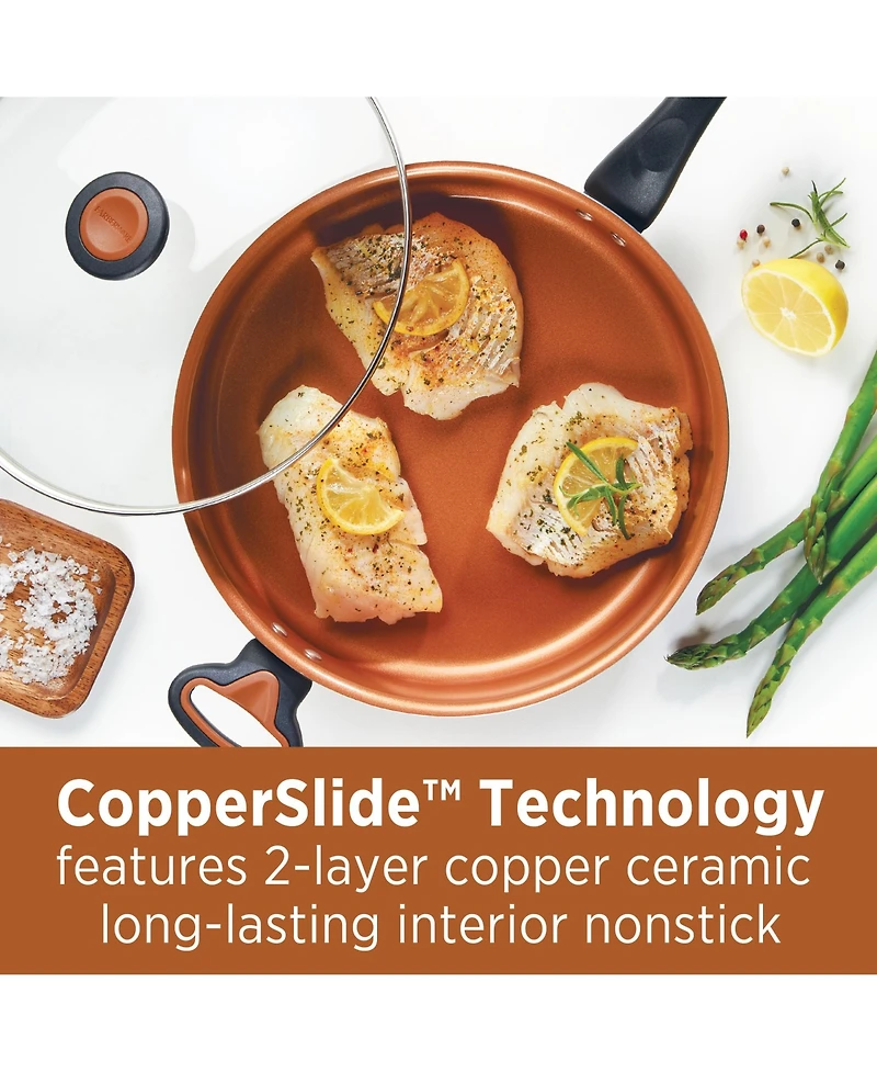 Farberware Glide Copper Ceramic 4 Qt. Covered Saute