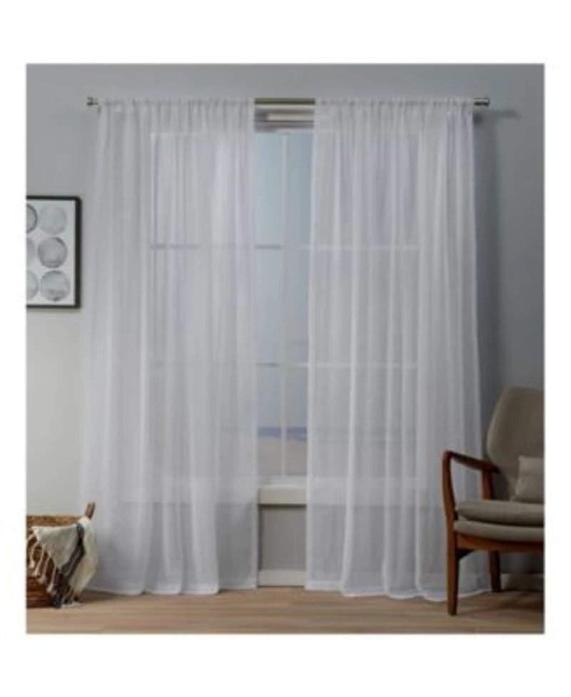 Exclusive Home Itaji Sheer Rod Pocket Top Curtain Panel Pair
