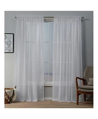 Exclusive Home Itaji Sheer Rod Pocket Top Curtain Panel Pair