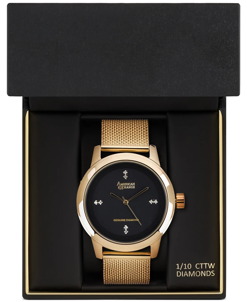 American Exchange Men's Genuine Diamond Collection Watch, 44mm