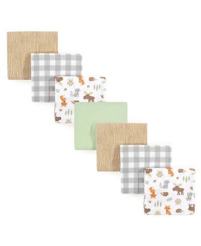 Hudson Baby Boys Soft 7-Piece Cotton Flannel Receiving Quilt Collection