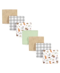 Hudson Baby Boys Soft 7-Piece Cotton Flannel Receiving Quilt Collection