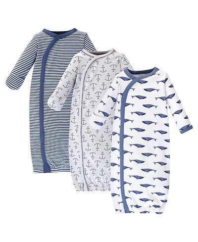 Touched by Nature Baby Boys Natural Soft Cotton Kimono Gowns