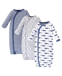 Touched by Nature Baby Boys Natural Soft Cotton Kimono Gowns