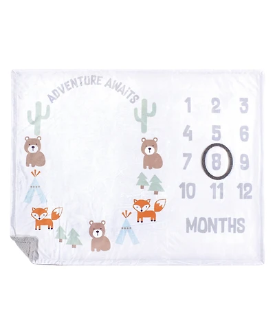 Hudson Baby Infant Plush Holiday and Milestone Blanket, Holiday, One Size