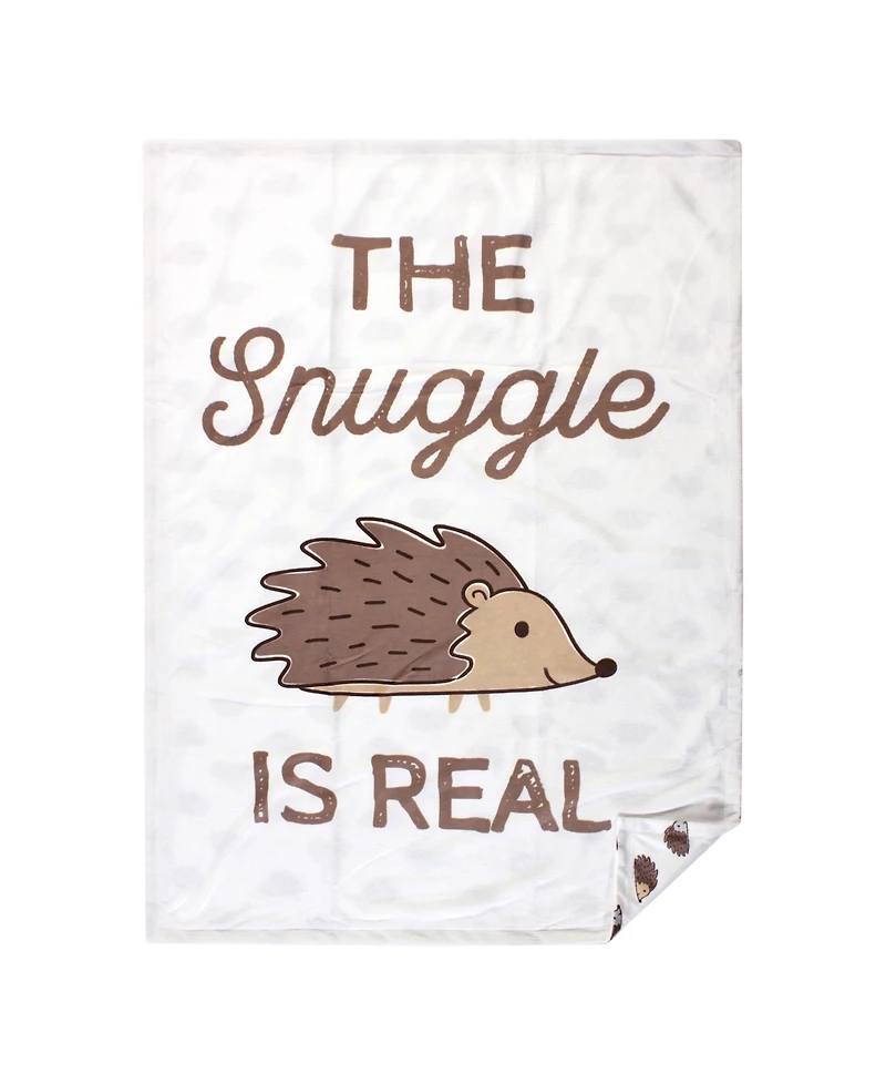 Hudson Baby Infant Plush Mink Blanket, Hedgehog, One