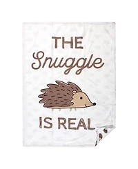 Hudson Baby Infant Plush Mink Blanket, Hedgehog, One