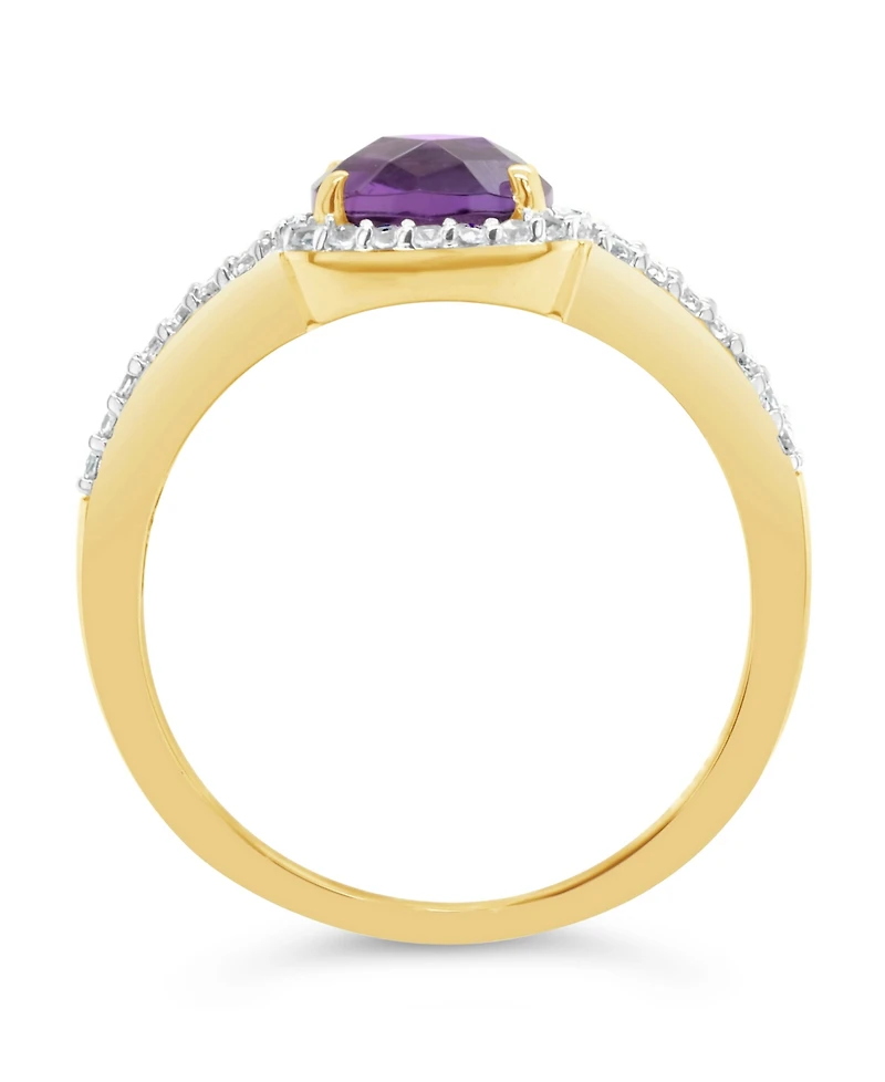 Amethyst (1-1/3 ct. t.w.) and Lab Grown White Sapphire (1/4 ct. t.w.) Ring in 10k Yellow Gold
