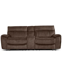 Closeout! Hutchenson 3-Pc. Fabric Sectional with 2 Power Recliners, Power Headrests and Console