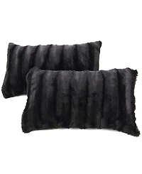 Cheer Collection Faux-Fur 2-Pack Decorative Pillows