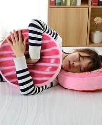 Cheer Collection Reversible Photoreal Donut Decorative Pillow, 16" Round